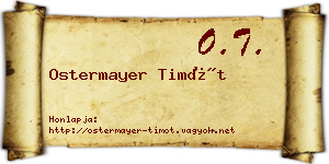 Ostermayer Timót névjegykártya